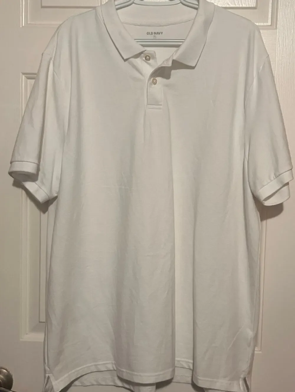 Old Navy Men's Go-Dry White Short‎ Sleeve Quarter Button Shirt Size XXL